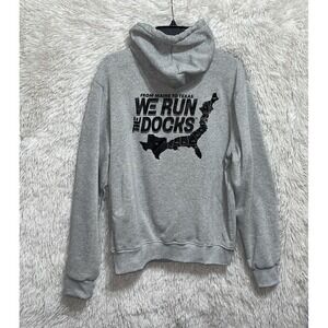 Men's Sweatshirt Size M Gray Long Sleeve Drawstring Hoodie Pullover